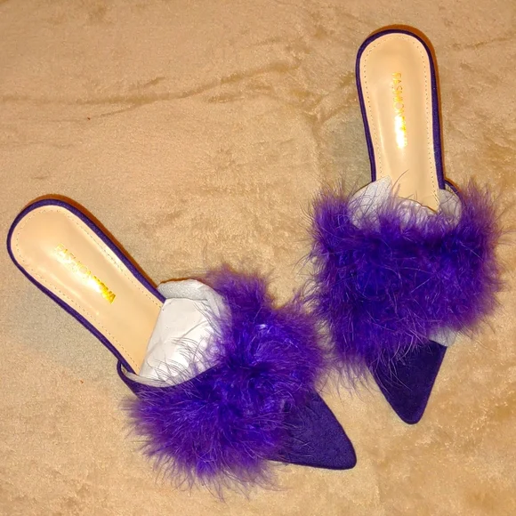 👣MELANTHA🩵 Feather Mules - Picture 5 of 16